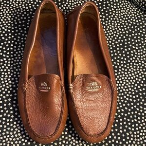 Coach Chestnut Leather Slip-On Loafers